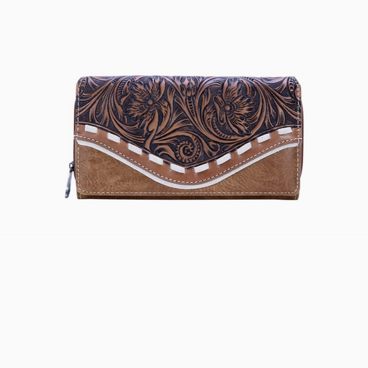 Wallet- trinity ranch tooled collection brown- LAST CHANCE